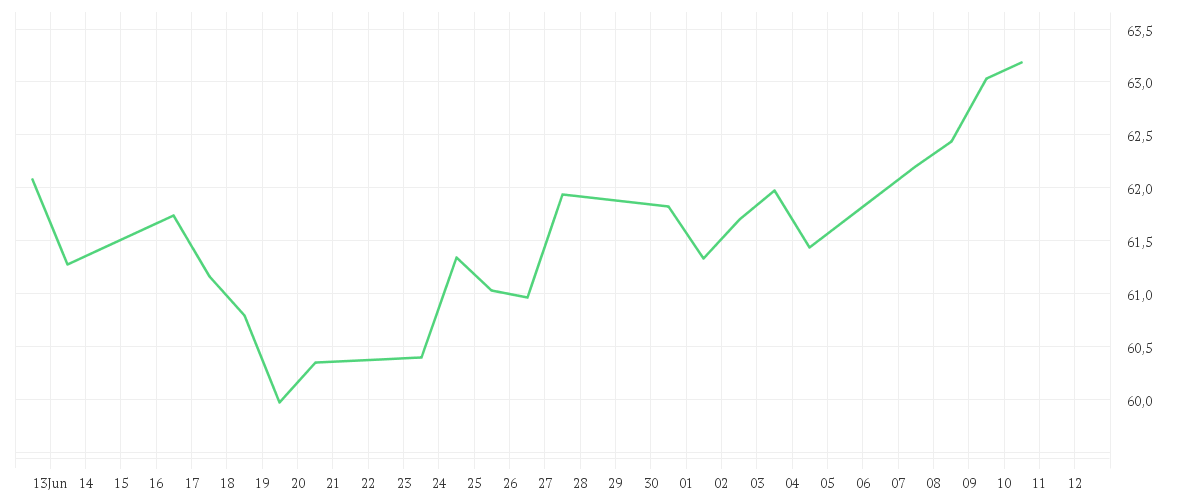 Chart zur Monatsentwicklung von iShares Euro Total Market Growth Large UCITS ETF EUR (Dist)