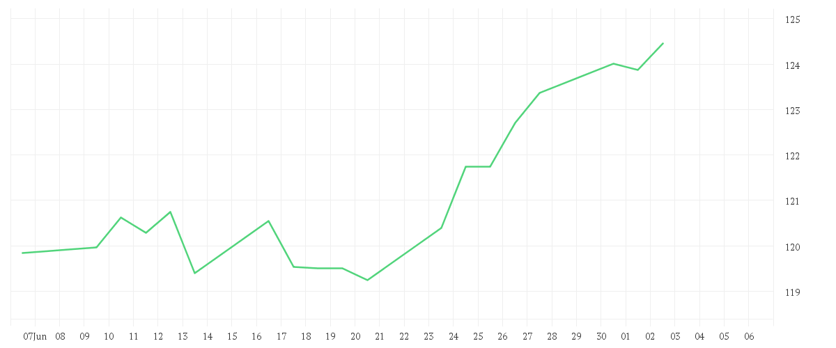 Chart zur Monatsentwicklung von Xtrackers S&P 500 Swap UCITS ETF 1C