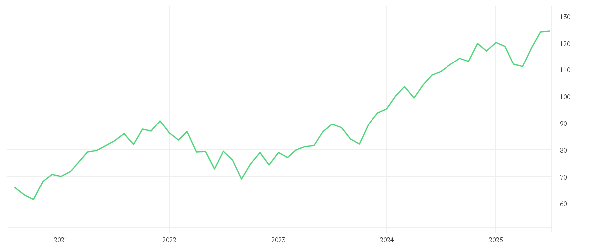 Chart zur Entwicklung der letzten fünf Jahre von Xtrackers S&P 500 Swap UCITS ETF 1C