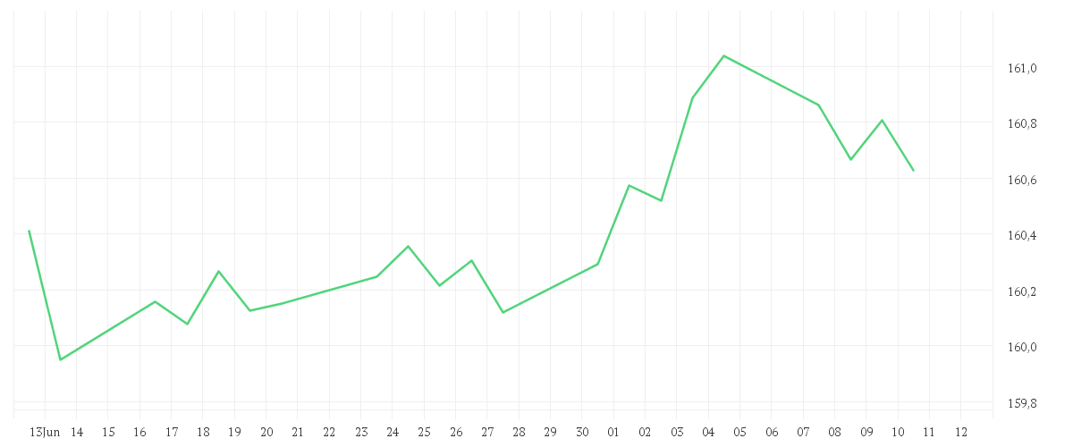 Chart zur Monatsentwicklung von Xtrackers II EUR Corporate Bond UCITS ETF 1C