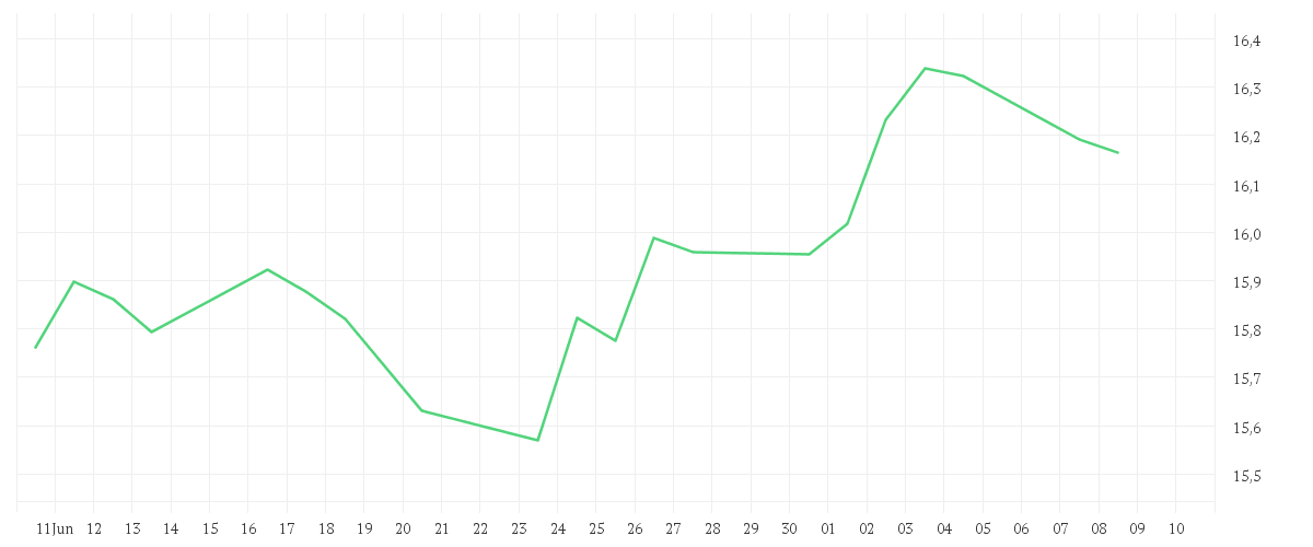 Chart zur Monatsentwicklung von iShares EM Dividend UCITS ETF USD (Dist)