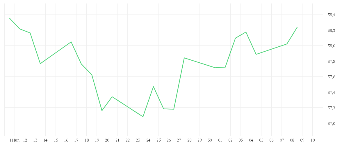 Chart zur Monatsentwicklung von Amundi CAC 40 UCITS ETF Acc