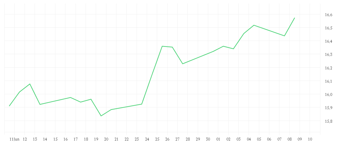 Chart zur Monatsentwicklung von Xtrackers MSCI China A Screened Swap UCITS ETF 1C