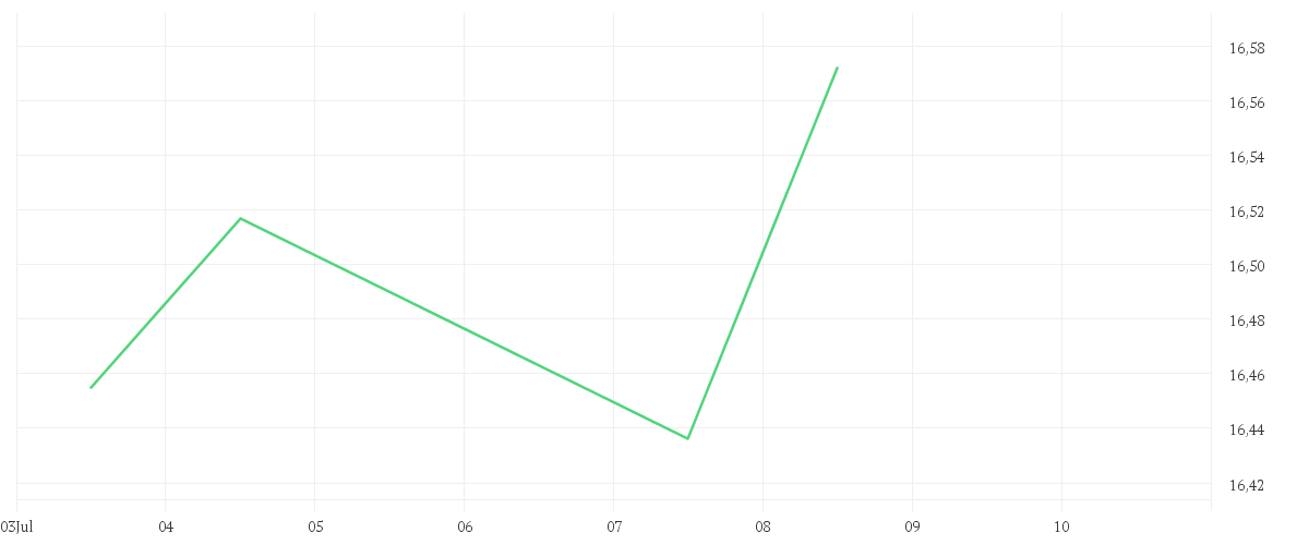 Chart zur Tagesentwicklung von Xtrackers MSCI China A Screened Swap UCITS ETF 1C