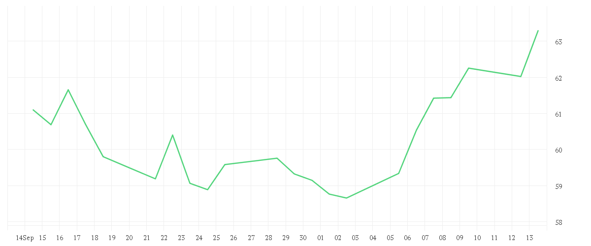 Chart zur Monatsentwicklung von BRENNTAG SE NA O.N.