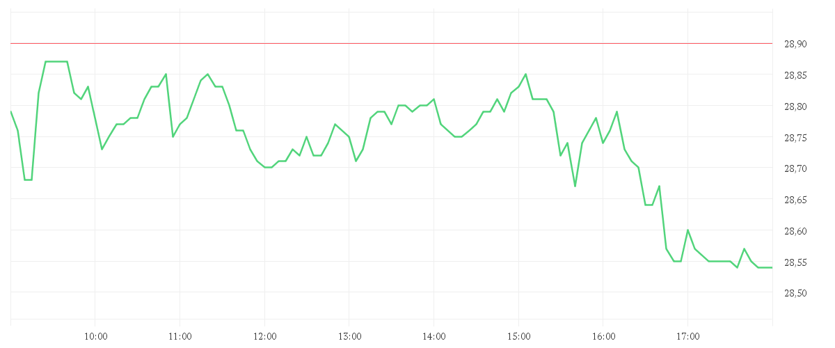 Chart zur Tagesentwicklung von ZALANDO SE